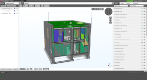Architektur- und Haustechnikmodell (IFC-Format) im Tekla BIMSight Viewer (Schnittdarstellung)
